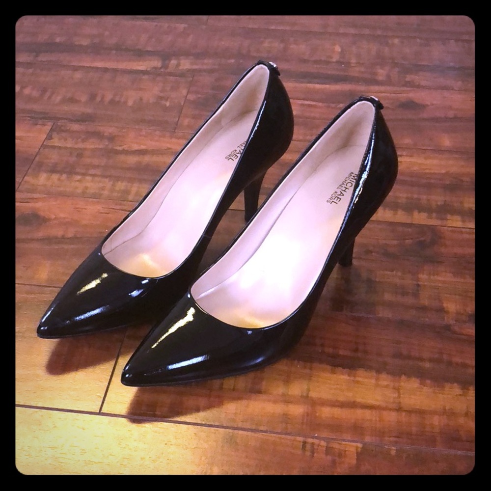 Michael Kors black patent pumps